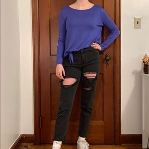 Long-Sleeve Blue Shirt